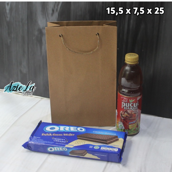 

PAPER BAG WAFER POLOS UKURAN 15,5x7,5x25 | paperbag polos murah | paperbag custom