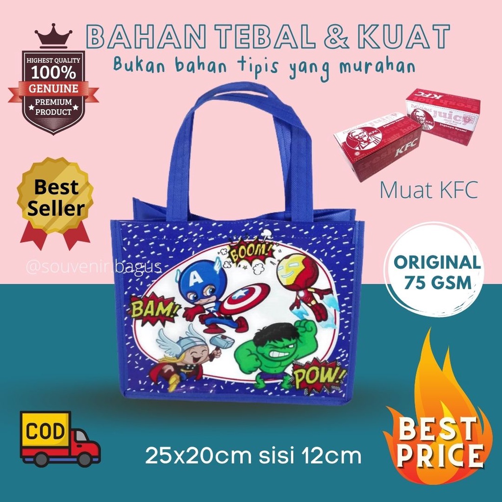Tas Ultah Avenger Tas Souvenir Ulang Tahun Captain America Spiderman Iron Man Avangers Civil Wars terlaris murah jakarta kudus superhero cute