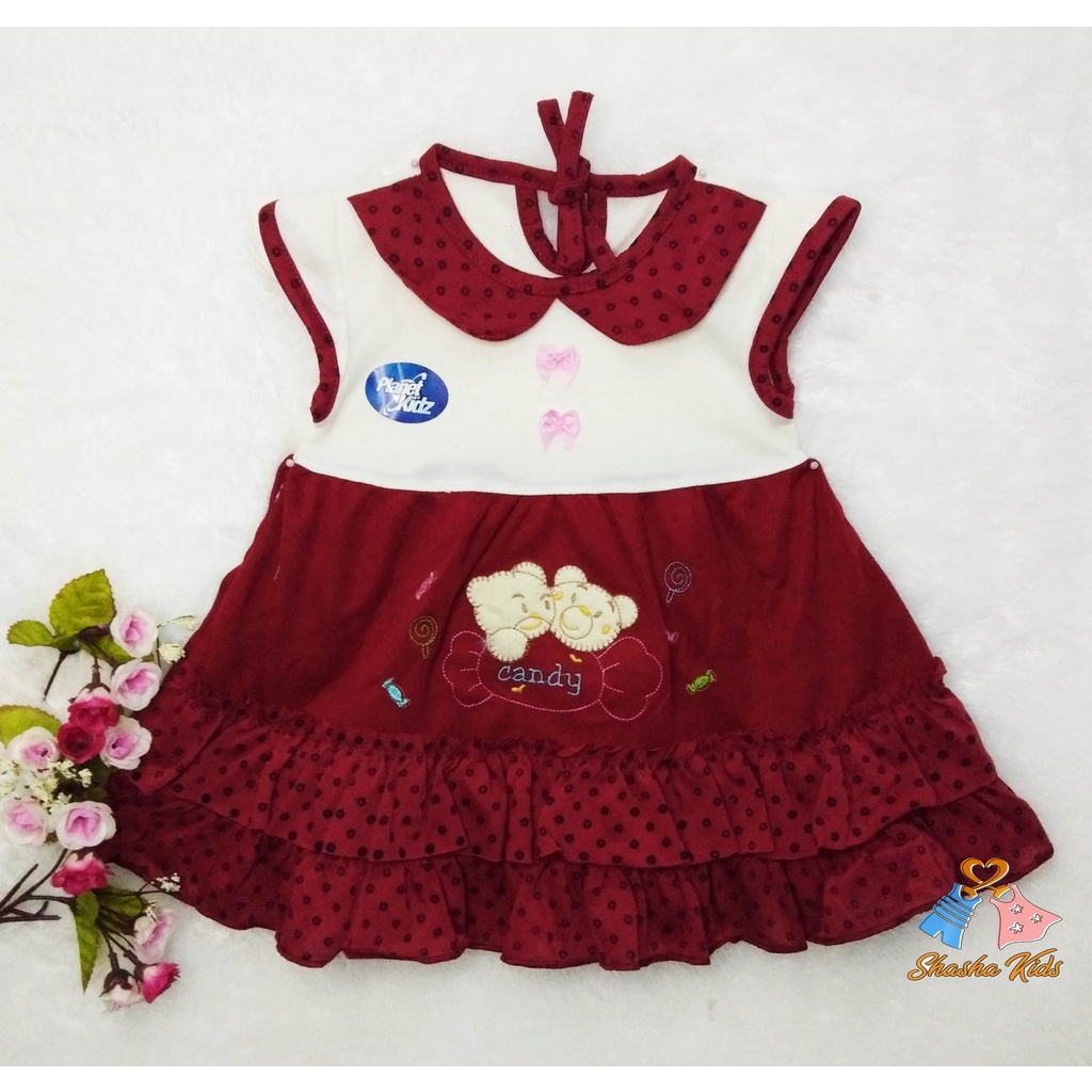 [L-013] Baju Bayi Perempuan/ Dress Bayi Perempuan Planet Kids cantik motif lucu 0-6bln