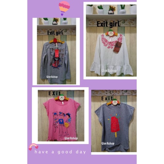 Atasan anak kaos panjang Exit girl/exit expand