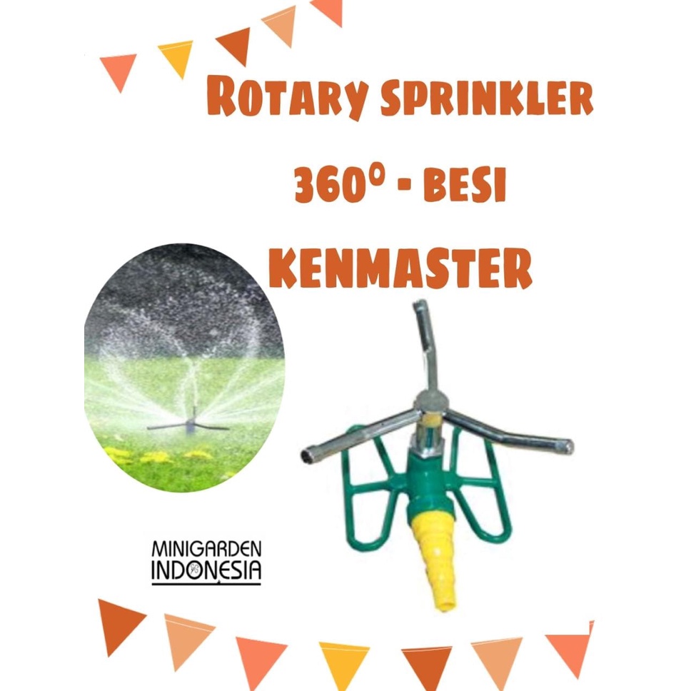 SPRINKLER BESI PUTAR 360 DERAJAT KENMASTER rotary sprinkler 3 kepala putar butterfly sprinkle