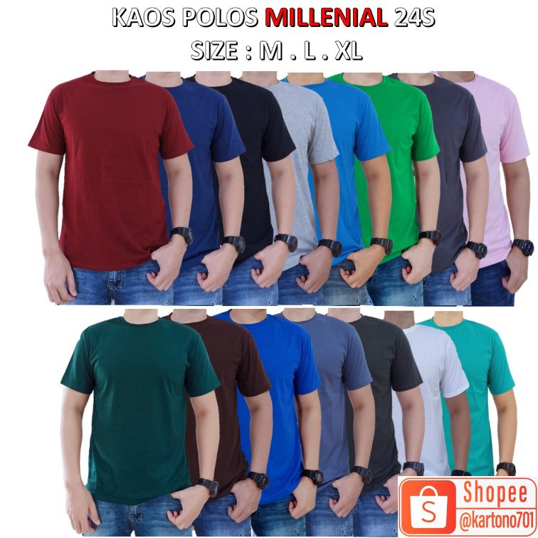 KAOS POLOS LENGAN PENDEK / COTTON COMBED 24S / KAOS UNISEX