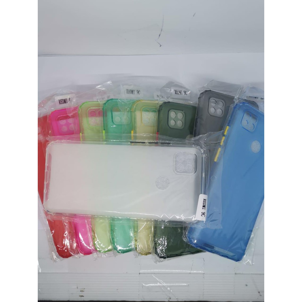 Soft Case Redmi 9C 6.53 inchi TPU Button Color Transparan Pelindung Kamera