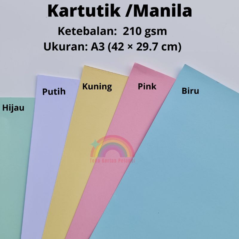 

Karton Manila/Kartutik 210 gsm isi 25 pcs uk A3
