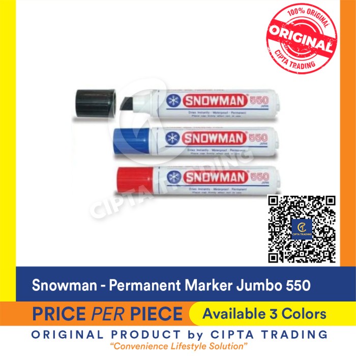 

Star Permanent Marker - Snowman - Jumbo 550 (Eaches) Terbatas