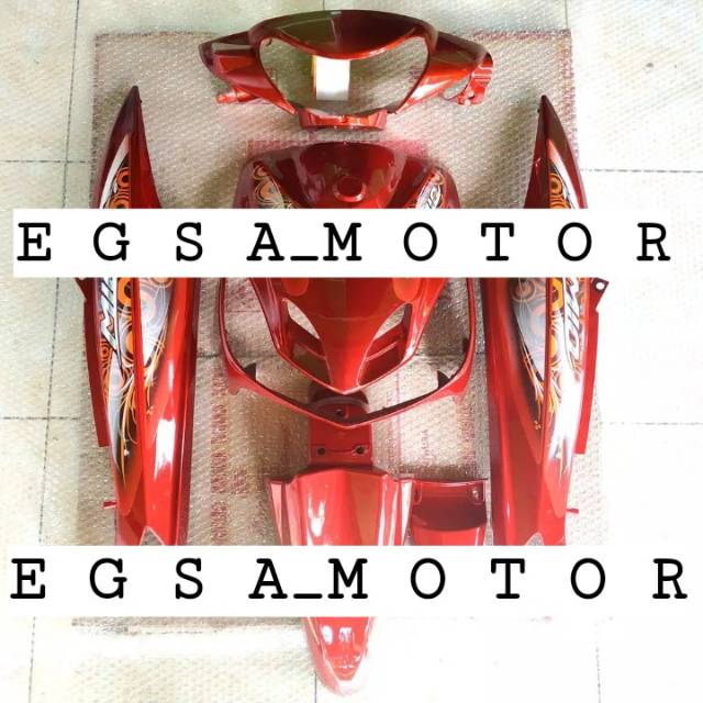 Body Halus Yamaha Mio Smile,Warna Merah Maroon Dan Stiker