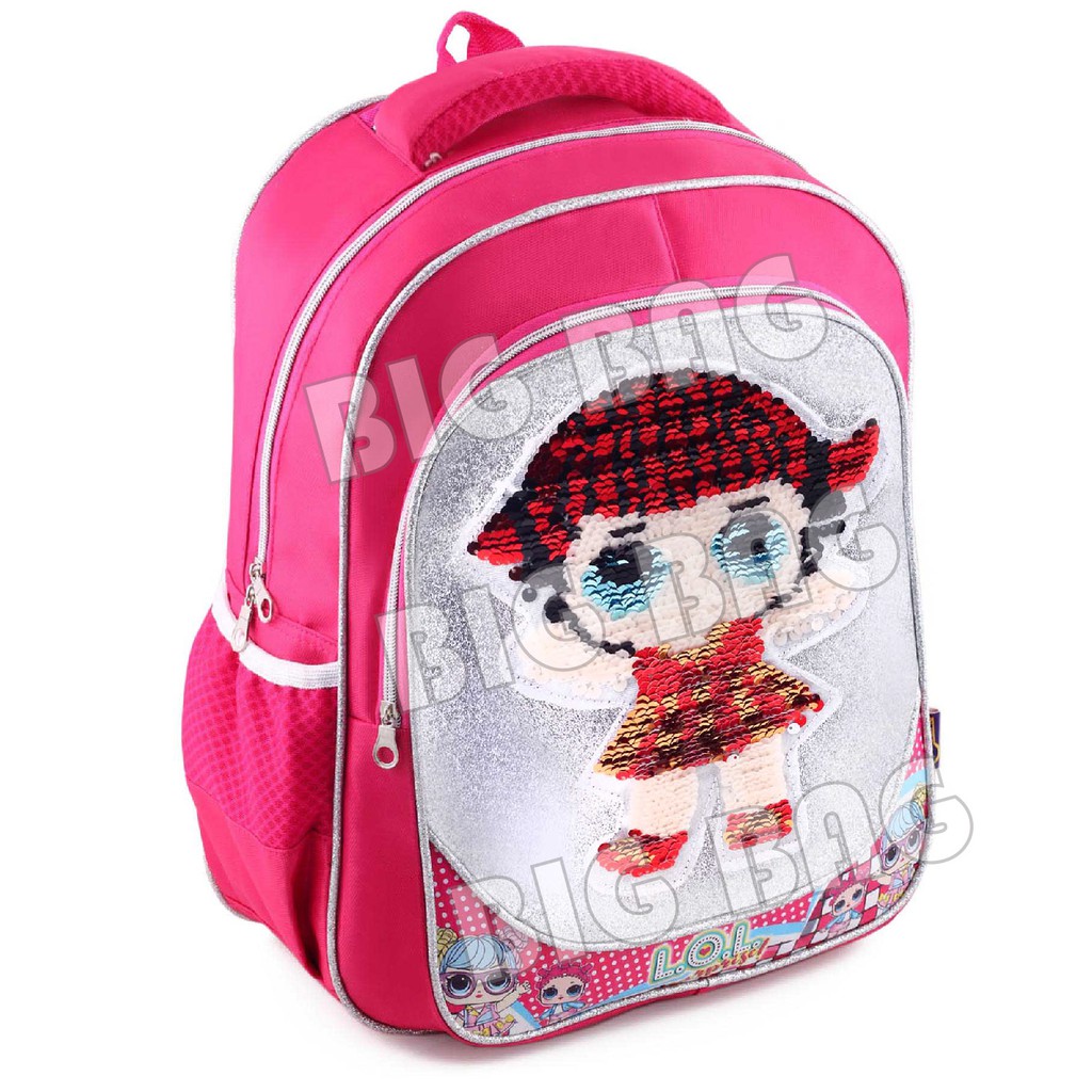 Tas Ransel Anak Perempuan Karakter Lol Surprise GLITTER-Tas Ransel Model Usap/Swipe Glitter+LUNCHBOX