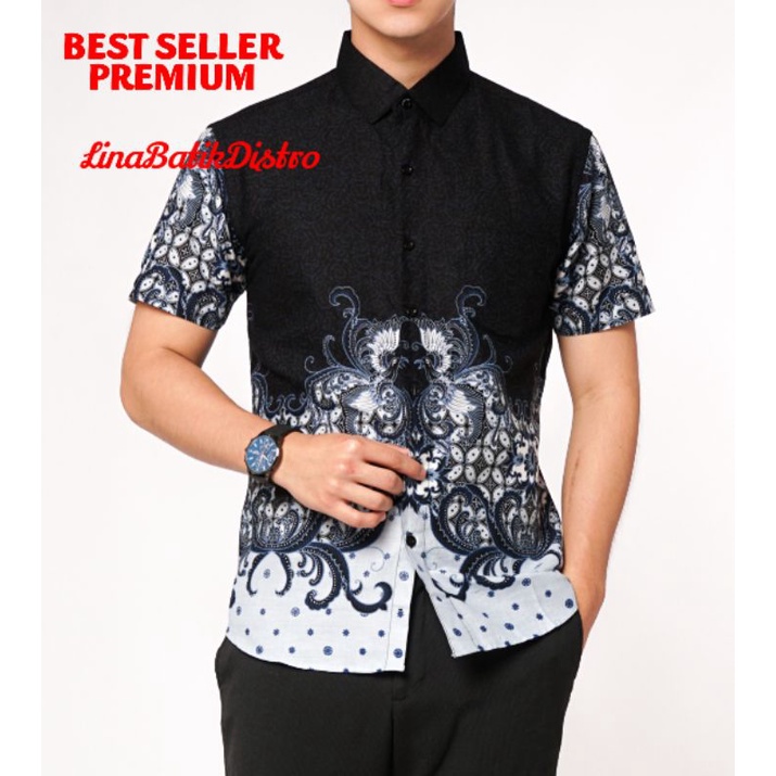 KEMEJA BATIK PRIA SLIM FIT ELEGAN BAJU BATIK PRIA SLIM FIT MEWAH CBS662