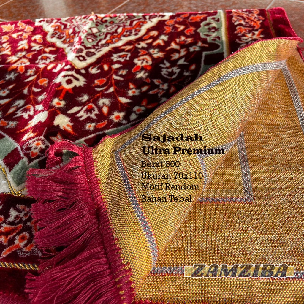 Sajadah Premium Turki Kulaitas Bulu Halus &amp; lembut  Tebal Motif Random Ukuran 70 x 110,Dewasa