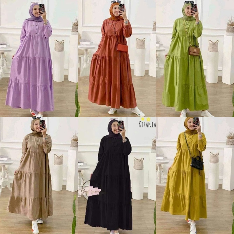 GAMIS RAYON TEBAL BUSUI UKURAN JUMBO - GAMIS MIDI DRESS POLOS TERBARU - BAJU LEBARAN WANITA MUSLIM -