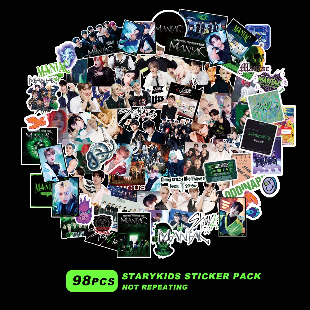 98pcs / set Stiker Desain Straykids 2ND World Tour Untuk Album