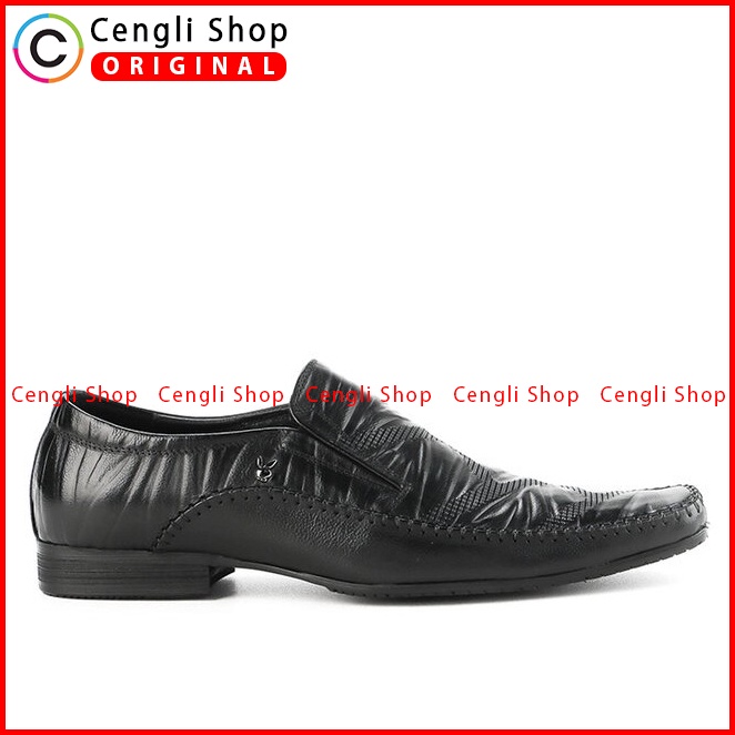 SEPATU FORMAL PLAYBOY PRIA ORIGINAL PANTOFEL KULIT ASLI HITAM PL27