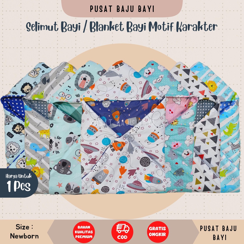 Selimut Bayi Bedcover Bayi Baru lahir Topi Tebal dan Halus Selimut Topi Bayi / Sleeping Bag Bayi / Hoodie Baby Blanket