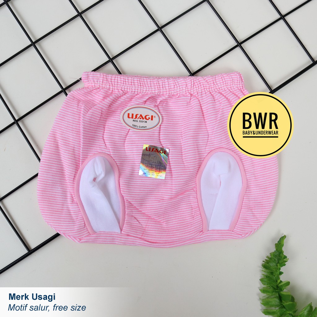 [ 3pc ] Celana Pop Usagi SALUR [ II A16 ] Celana Bayi Newborn Lubang Kaki Bulat - Bwr