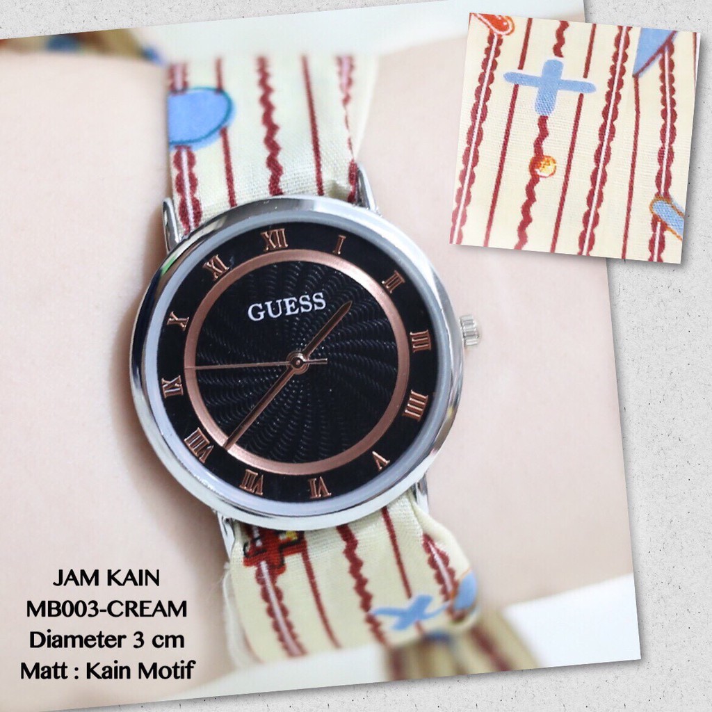 Jam tangan wanita GUESS kain pita terlaris murah MB001