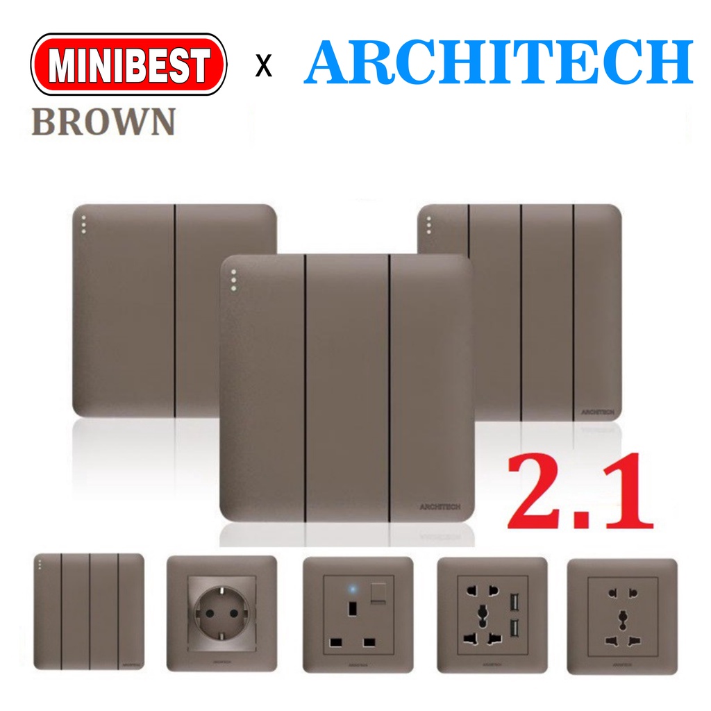 [MB] ARCHITECH SAKLAR INFINITY BROWN  A63 SERIES ARCHITECH / STOP KONTAK / SAKELAR / SAKLAR RUMAH