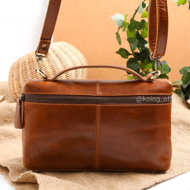 KOING TAS KULIT WANITA MODEL SELEMPANG BEST SELLER KUKIT AALI FREE UKIR NAMA  N GIFT BOX