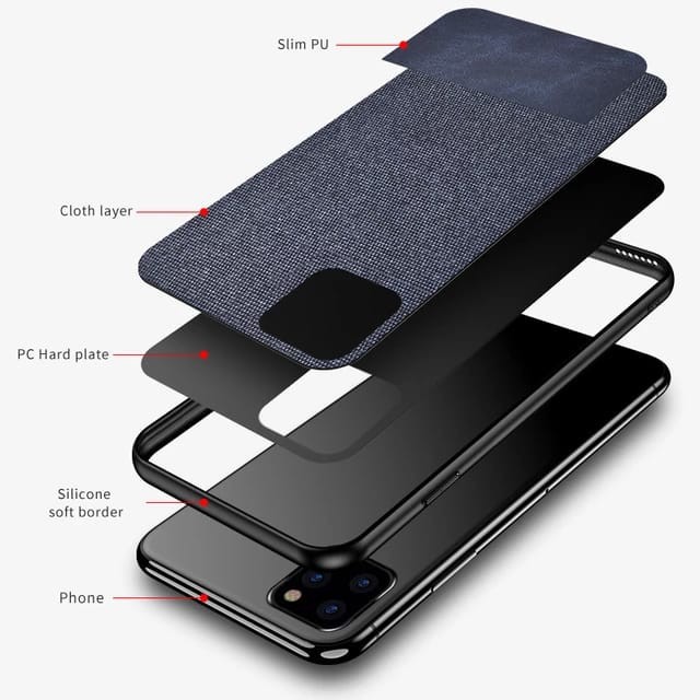 IPHONE 12 / 12 PRO / 12 MINI / 12 PRO MAX SOFT CASE FABRIC DENIM COVER