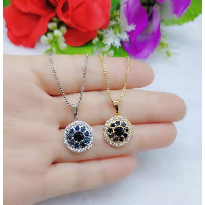 Kalung Xuping Permata Hitam Lapis Emas Perhiasan Fashion B12-14