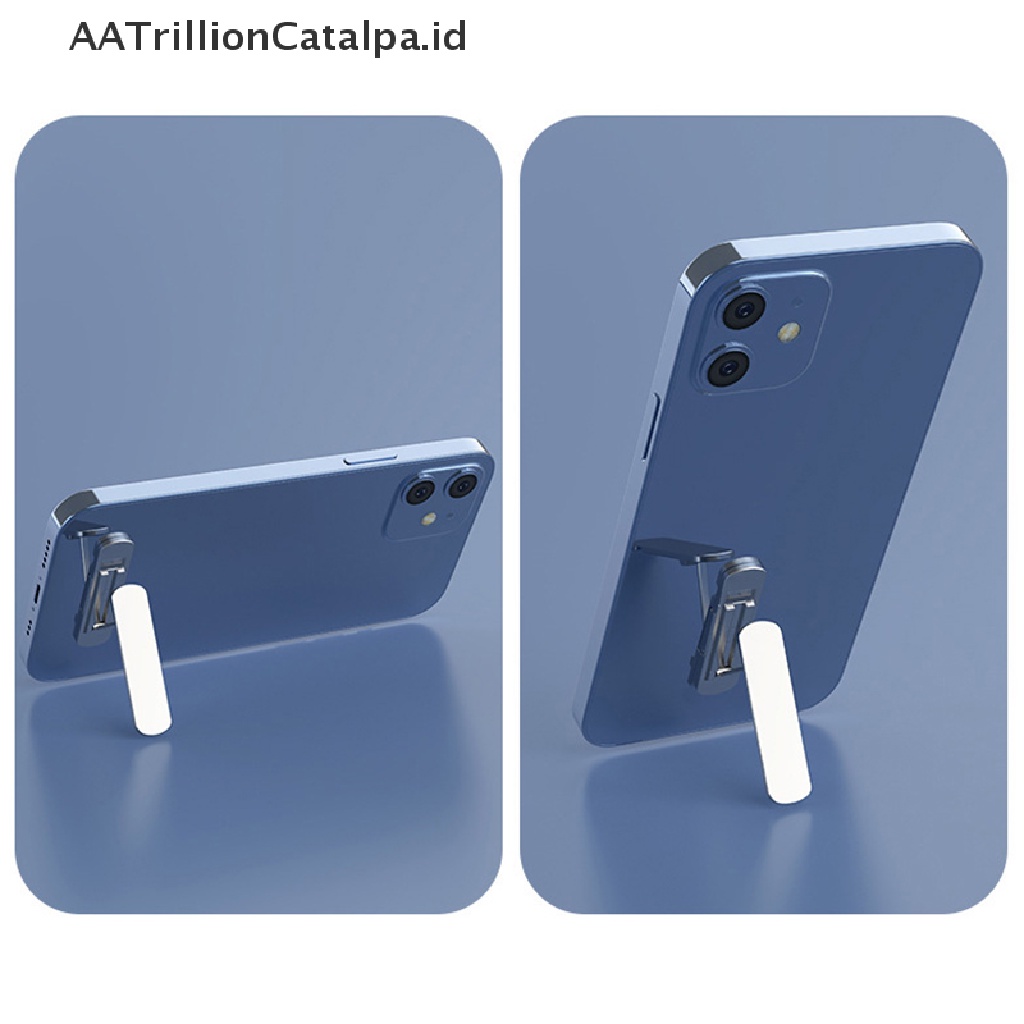 Aatrillioncatalpa 360 Derajat° Stand Holder Lipat Mini Invisible Bahan Aluminum Alloy Untuk Handphone