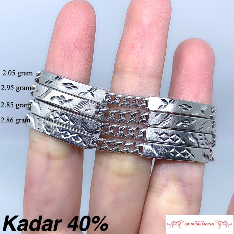 Gelang Anak Mas Putih Gelang Plat Emas 40%(375) Terbaru Kekinian Kado Anak Ulangtahun Ultah Bekasi