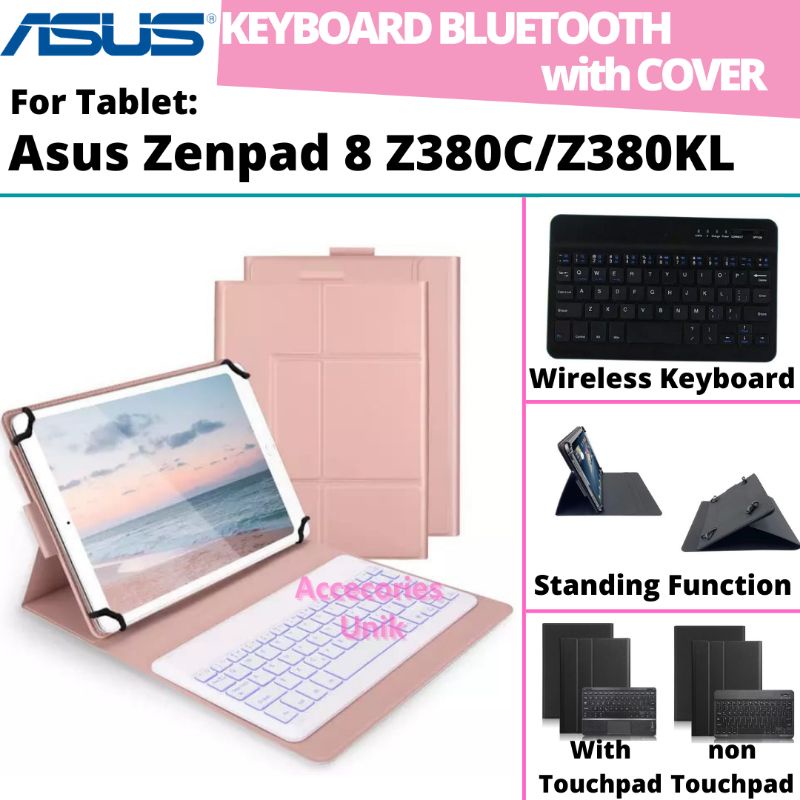 Asus Zenpad 8 Z380C Z380KL Book Cover Keyboard Wireless Bluetooth Flip Stand Case Casing