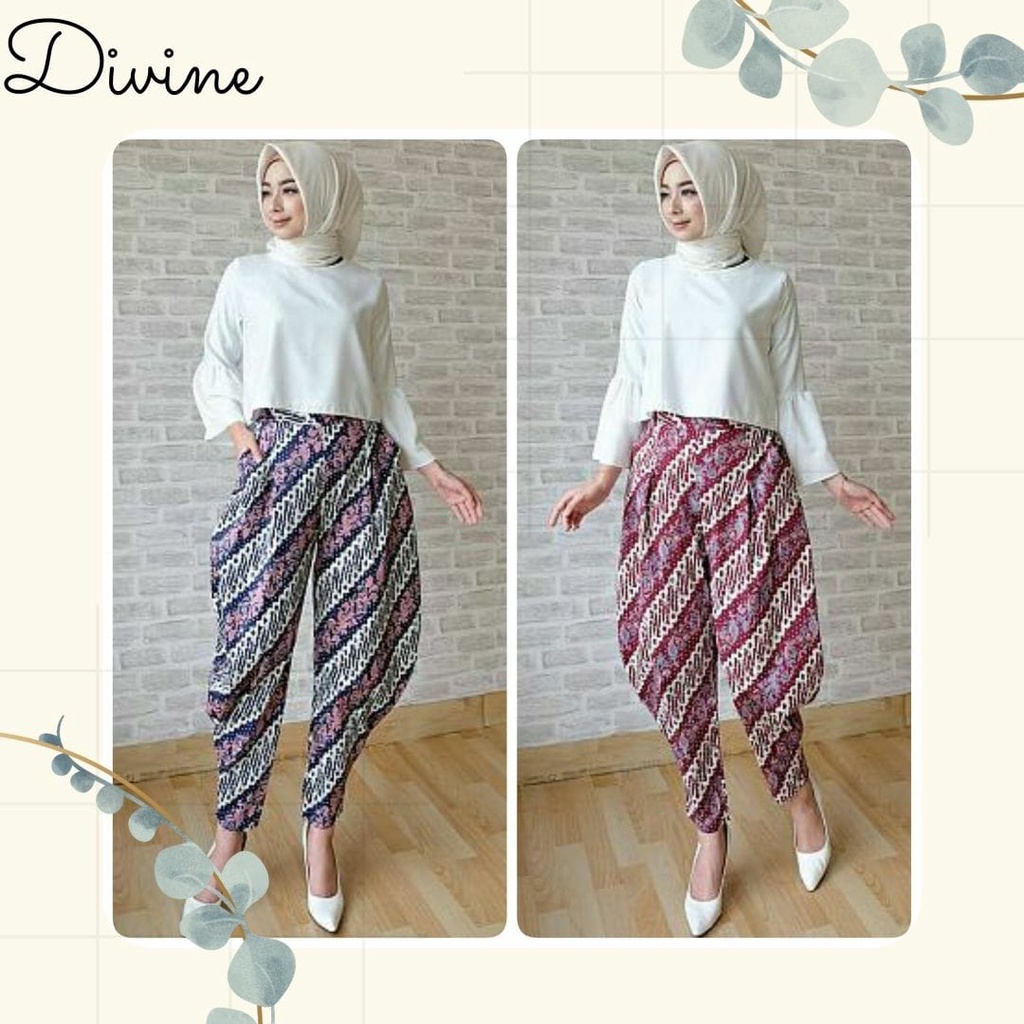 Celana panjang batik ningrum pants harem bawahan wanita dewasa muslim