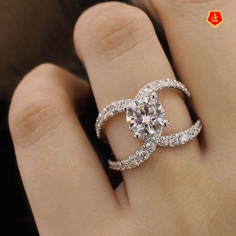 [Ready Stock]Creative Cool Shiny Diamond Ring Personality Fashion