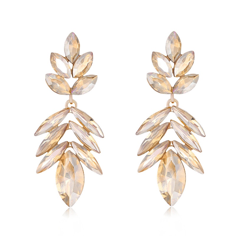Anting Tusuk Gantung Desain Tetesan Air Hias Berlian Imitasi Gaya Koreatrendy Untuk Pengantin Wanita
