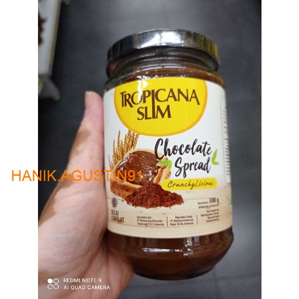 Tropicana Slim Chocolate Spread 300g - Selai Cokelat Nikmat Tanpa Gula Pasir