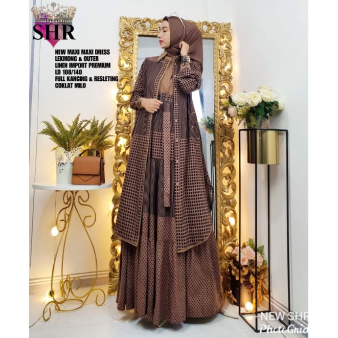 SHR ori. New Maxi Maxi dress Lekmong & Outer Hitam