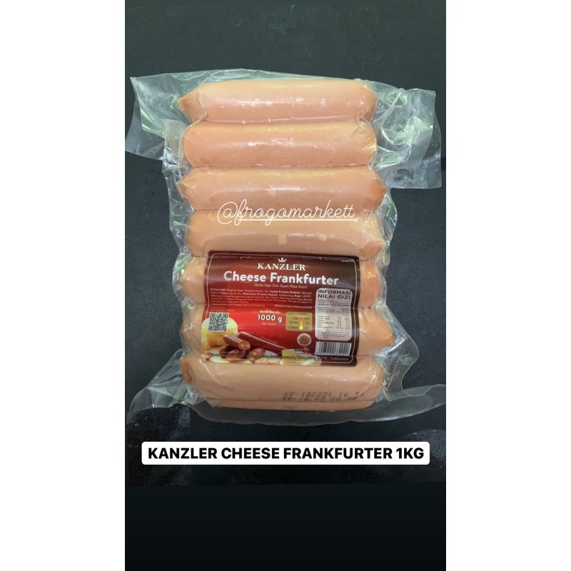 Kanzler Cheese Frankfurter 1kg (Isi 14pcs)