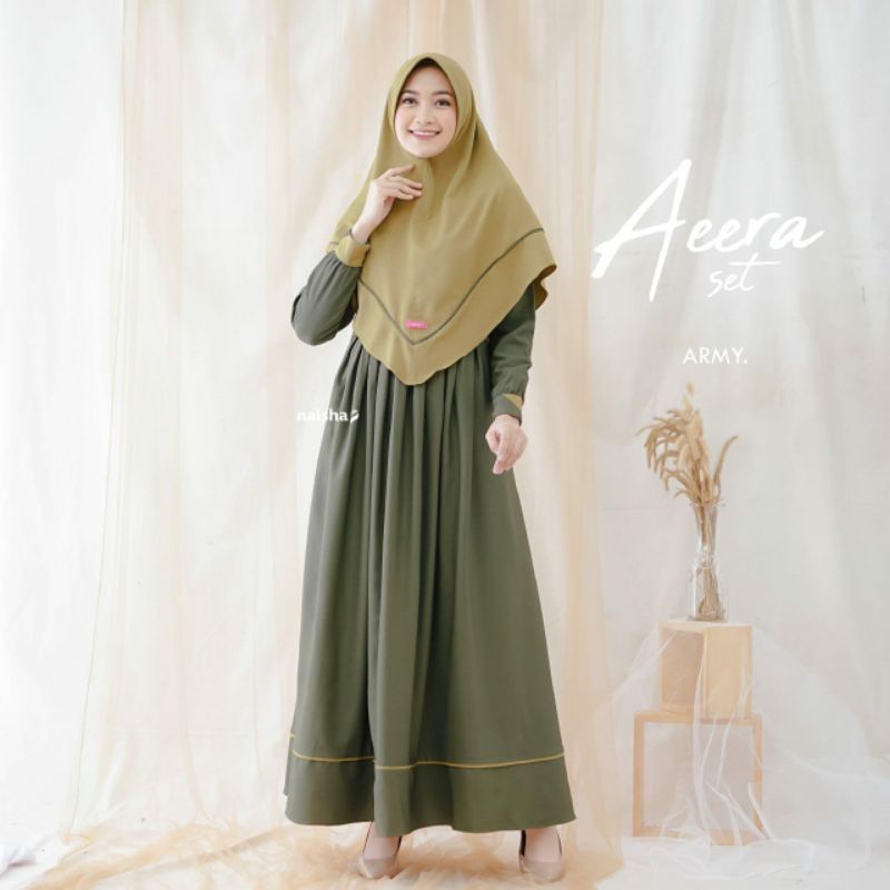 NAISHA-GAMIS SET KHIMAR AEERA by NAISHA HIJRAH/GAMIS SYAR'I/GAMIS BUSUI/DRESS SYARI