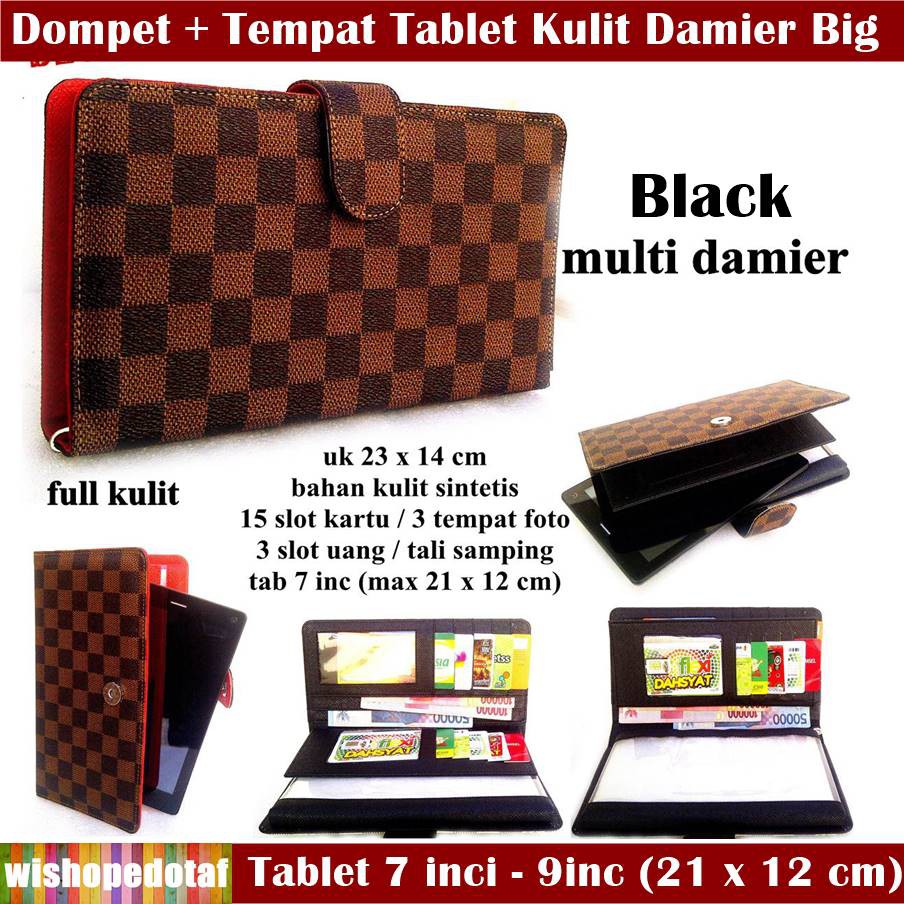 Dompet wanita hpo tablet 7 / 8 inch  Damier Black
