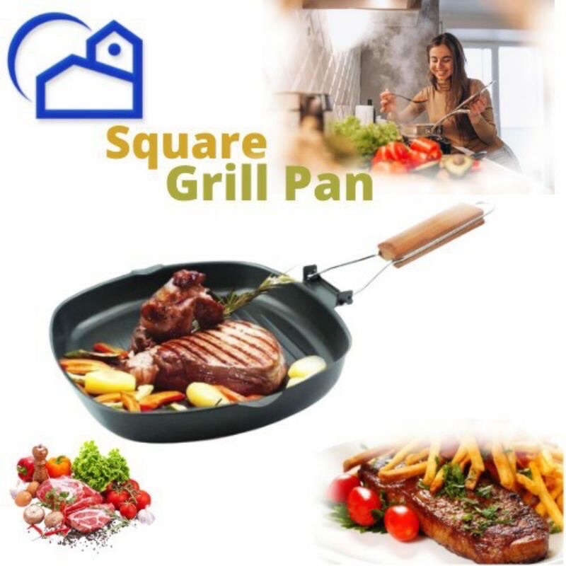 GRILL PAN 20CM || PANCI GRILL || GRILL PAN ANTI LENGKET || SQUARE GRILL PAN 20CM
