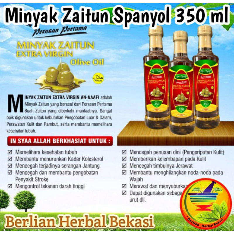 

Minyak Zaitun Spanyol 350 Ml An-Naafi