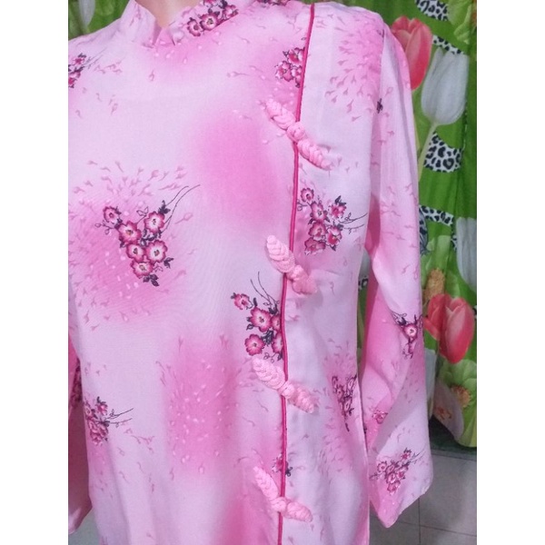 preloved (PL)tunik muslimah long tunik atasan tunik motif bunga bunga