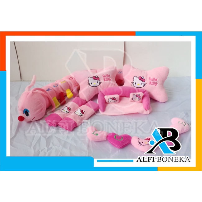 Paket Bantal Mobil dan bantal leher - Bantal sandar Mobil set murah - bantal mobil 7in1 boneka lucu