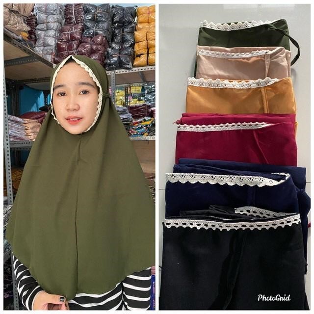 Jilbab bergo alazhar diamond / bergo Maryam renda non pet / bergo renda