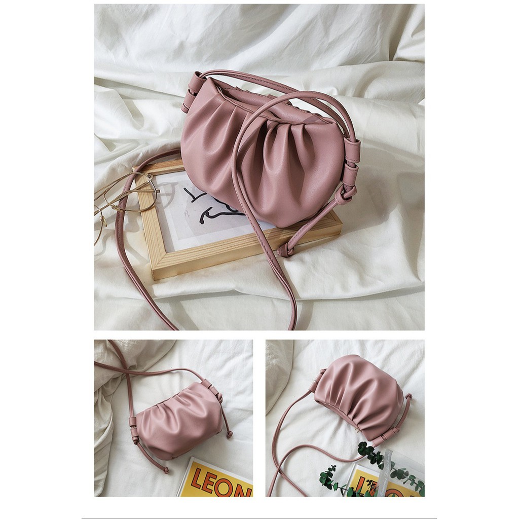 TAS SELEMPANG MINI WANITA FLEMI IMPORT KOREA MURAH KECIL FASHION TERBARU ABG BATAM KERUT CROISSANT