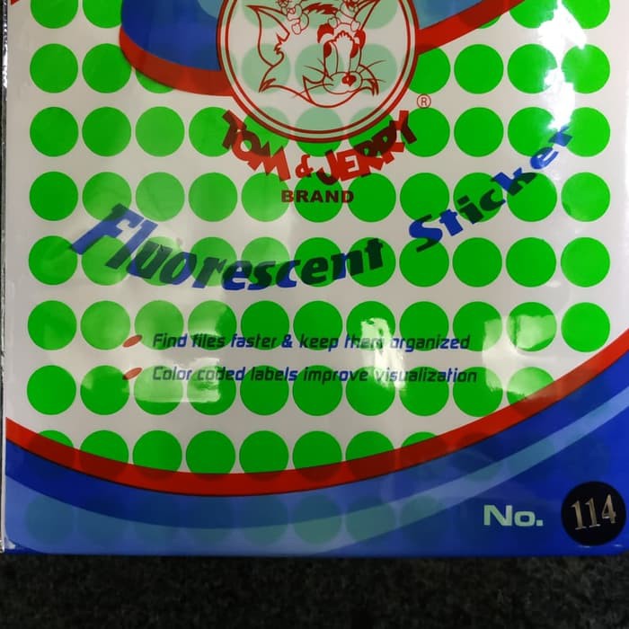 

Label sticker Bulat HIJAU 114 Tom & jerry