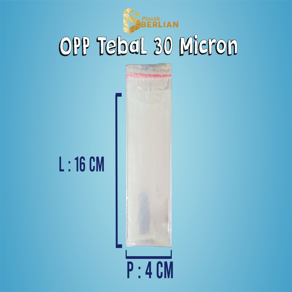 

4 X 16 cm Plastik OPP TEBAL 30 MICRON (100 lbr