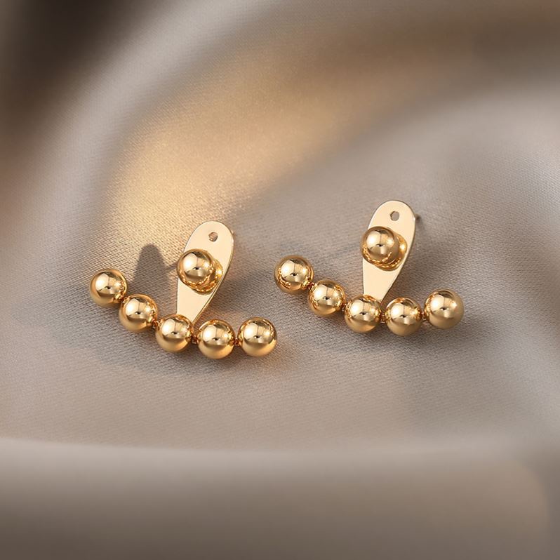 Anting stud bulat bulat titanium anti karat korean style model terbaru