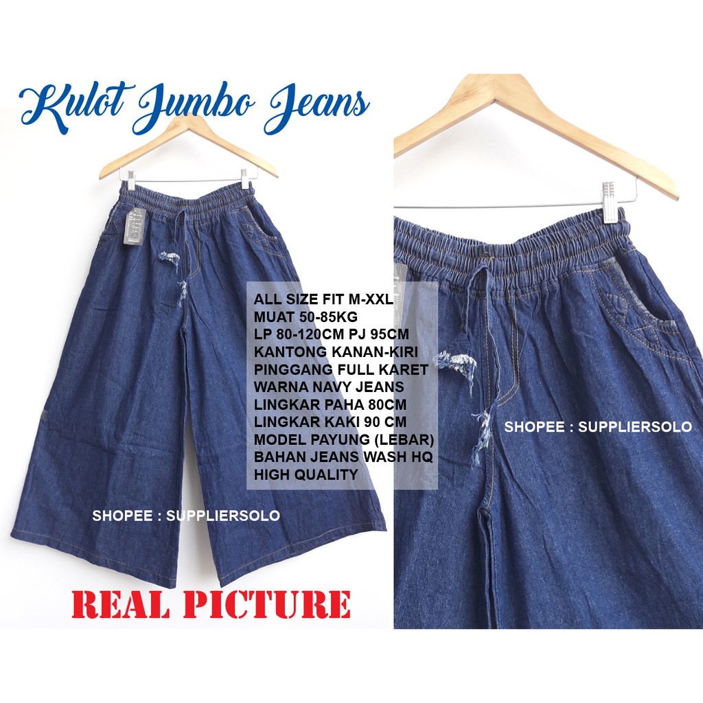 KULOT JEANS SUPER JUMBO XXL BIG SIZE MODEL PAYUNG MURAH WANITA