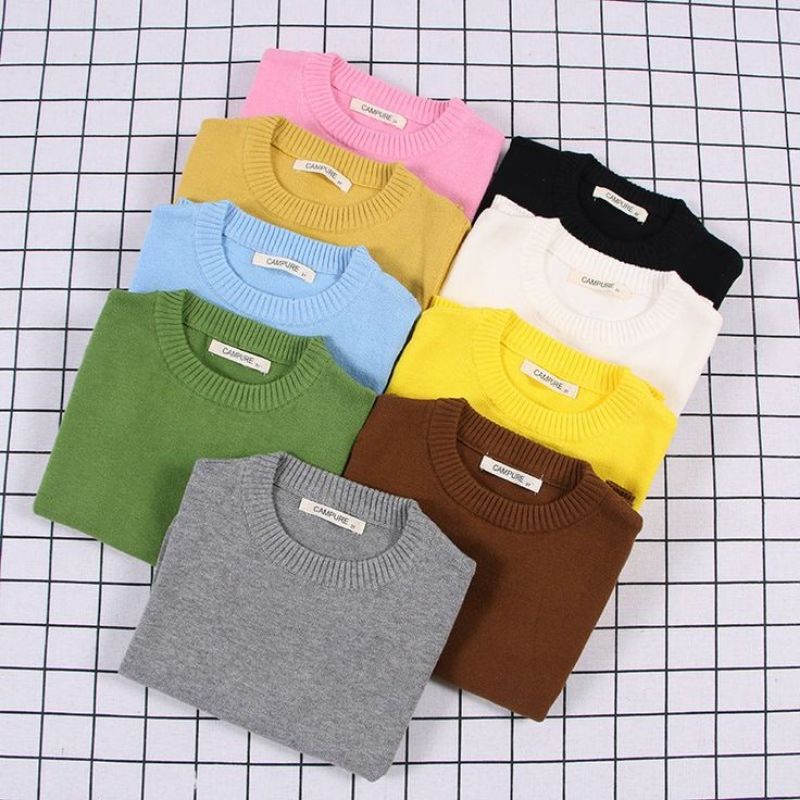 Sweater Anak Laki Laki Polos Premium / Crewneck Long sleeve Anak Polos 1-12 Tahun