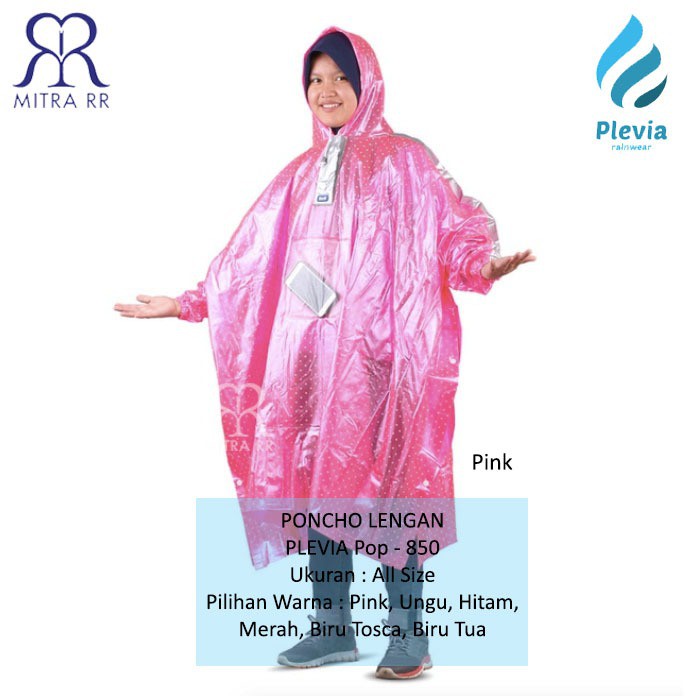 Jas Hujan Ponco Plevia 850 Pop Poncho Polkadot Motor Unisex