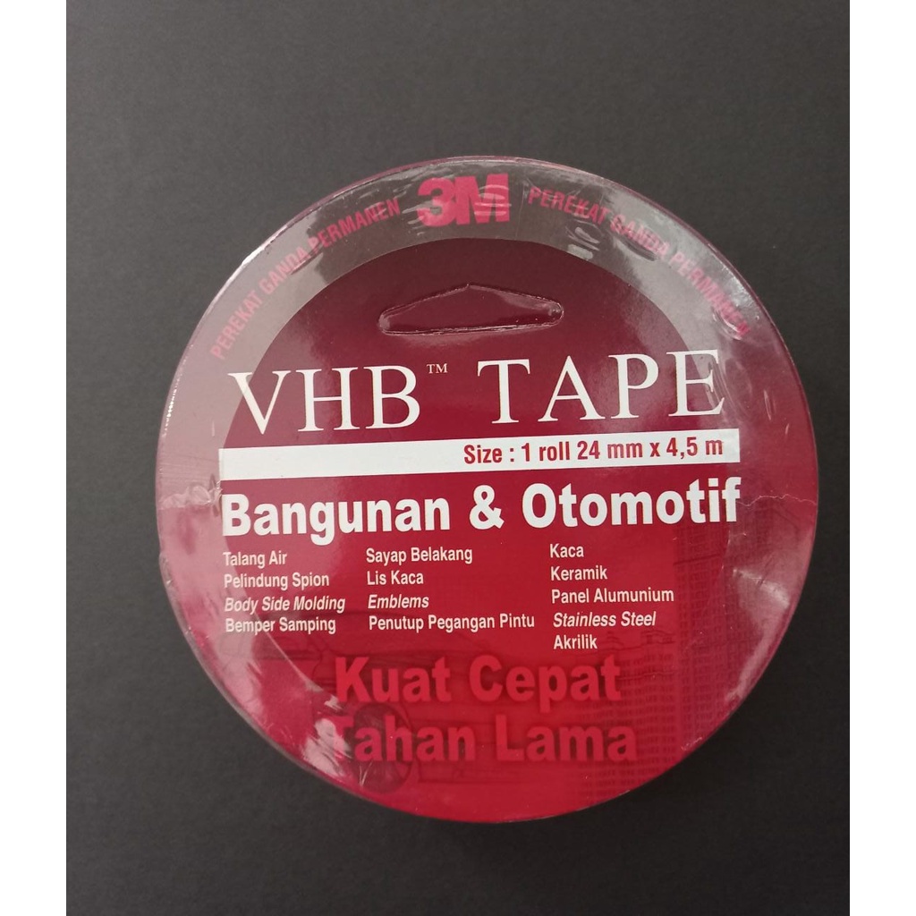 

VHB Tape 3m 24 mm x 4,5 M / Double Tape otomatif 3M Bangunan Dan otomotif