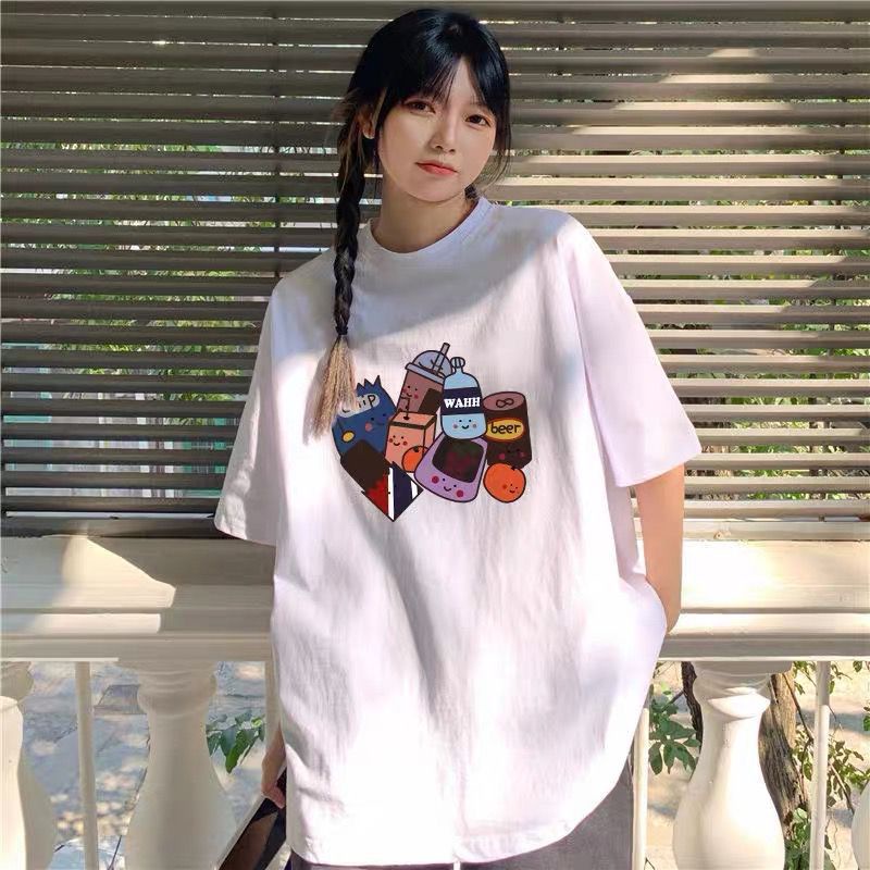 Ederlich - Oversize T-Shirt / Atasan Model Longgar Wanita Baju Kaos Motif Junk Food