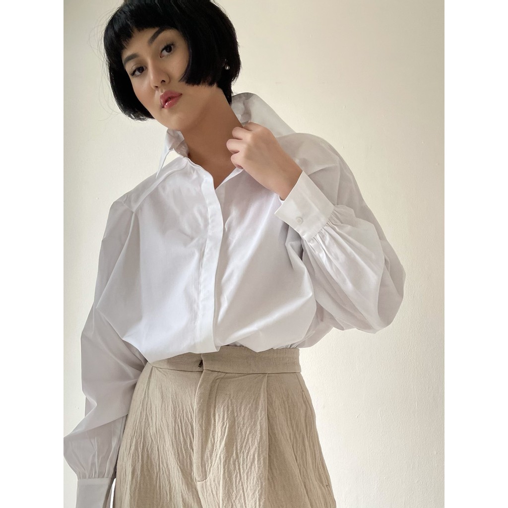 RANIA TOP | LIZADDICT | ATASAN CASUAL FORMAL | BLOUSE PUTIH WANITA