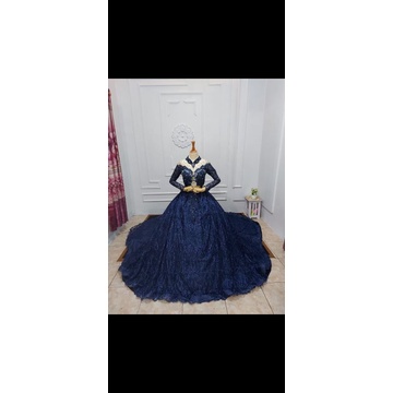 gaun pengantin navy